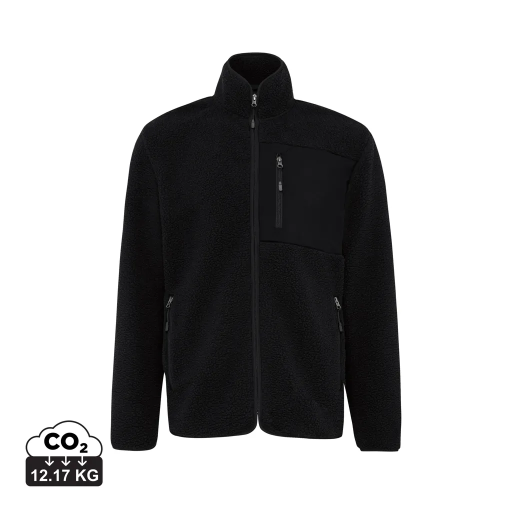 IQONIQ Diran gerecycled polyester pile-fleece jas zwart