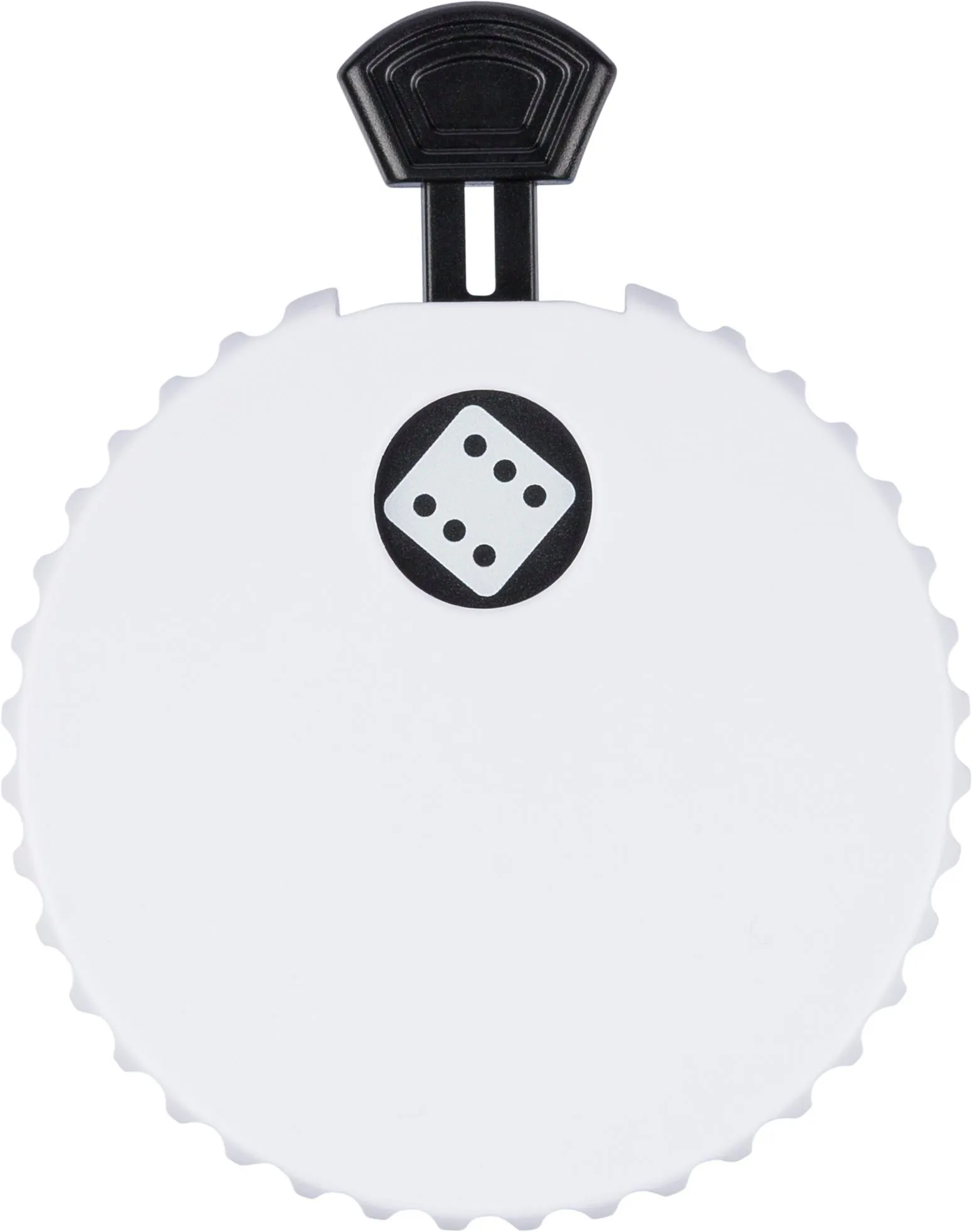 Gerecycled ABS mechanische dobbelsteen Cian wit/zwart