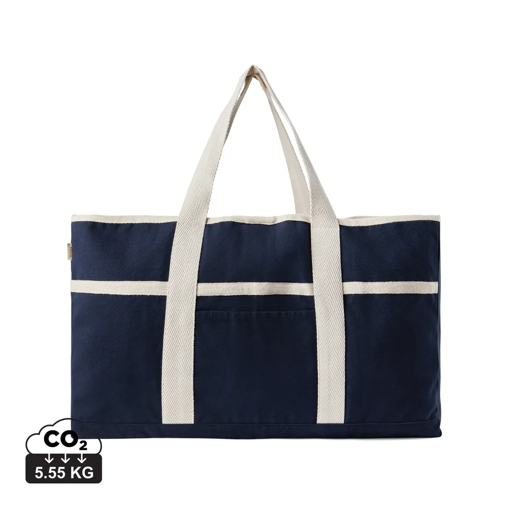 VINGA Volonne AWARE™ recycled canvas strandtas blauw