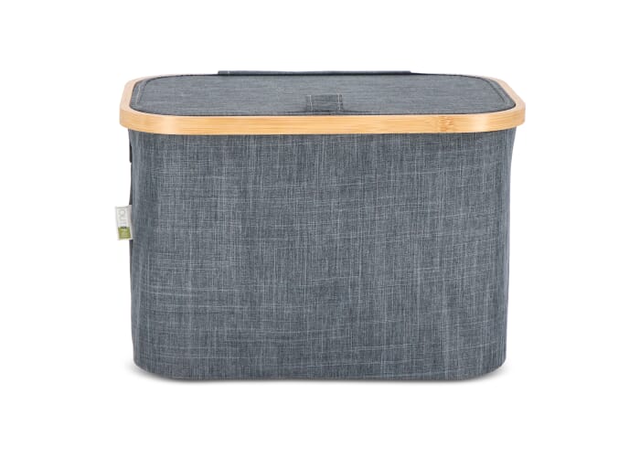 InSideOut opvouwbare mand met deksel Sogne 38 x 26 x 25cm rPET Donker Grijs