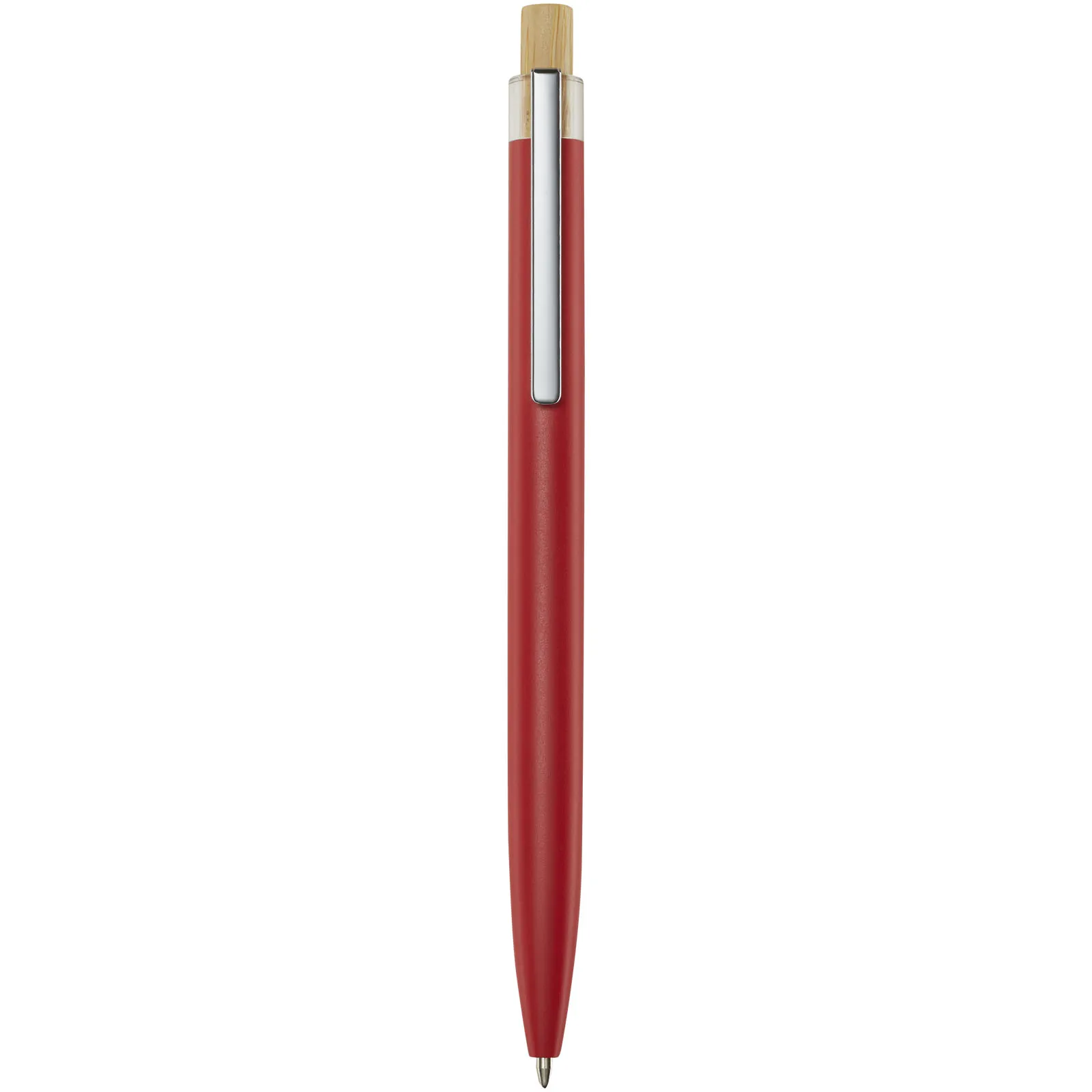 Nooshin balpen van gerecycled aluminium (zwarte inkt) Rood