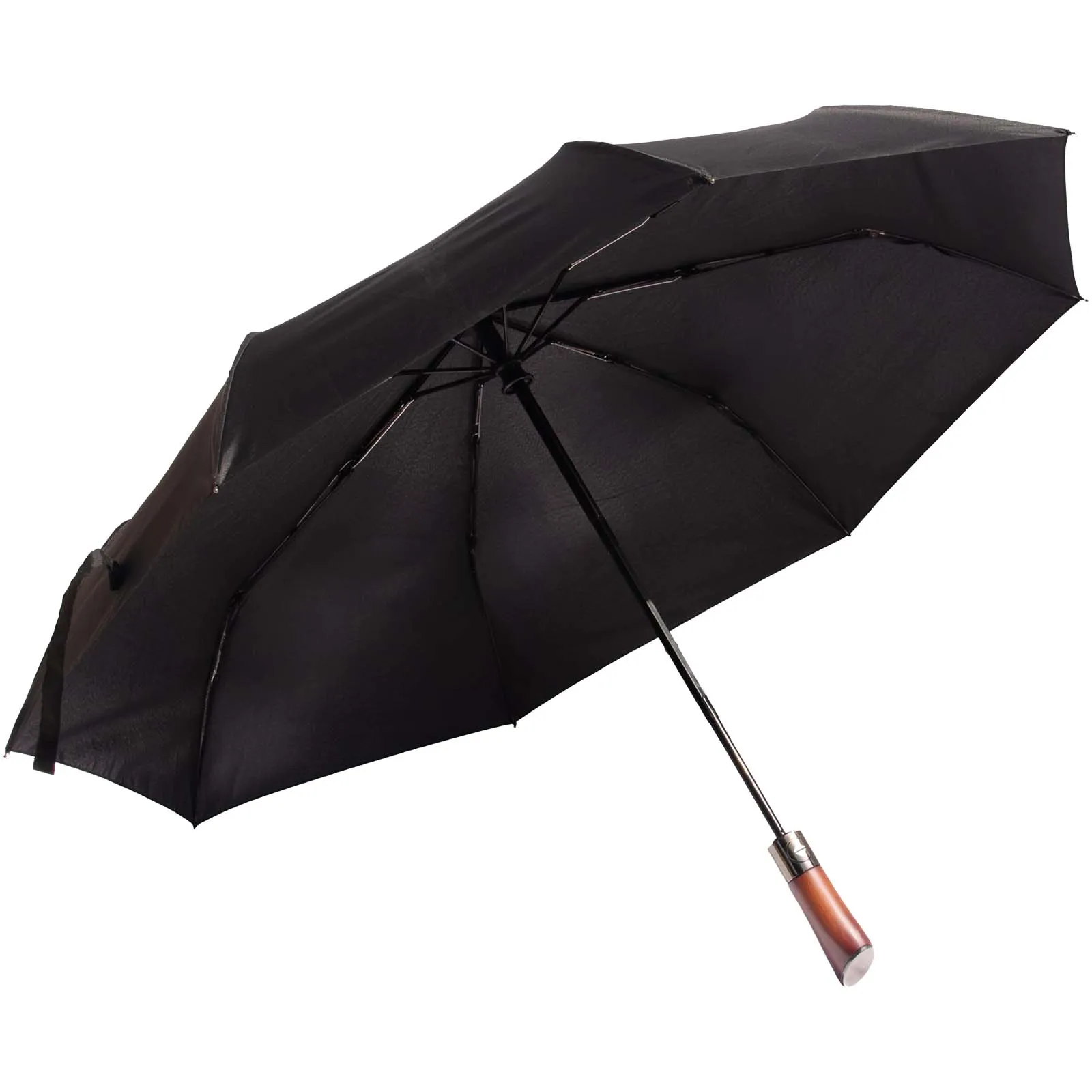 SCX.design R03 23" houten automatische open/dicht opvouwbare paraplu Zwart