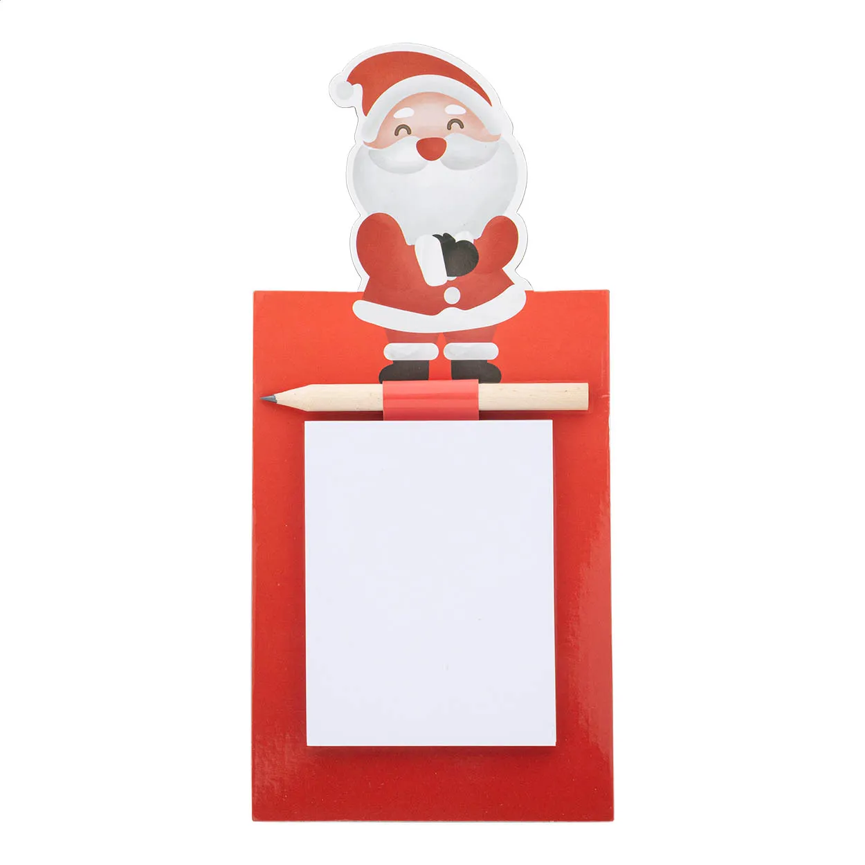 Julliste Kerstmis magnetisch notitieblok, Kerstman rood