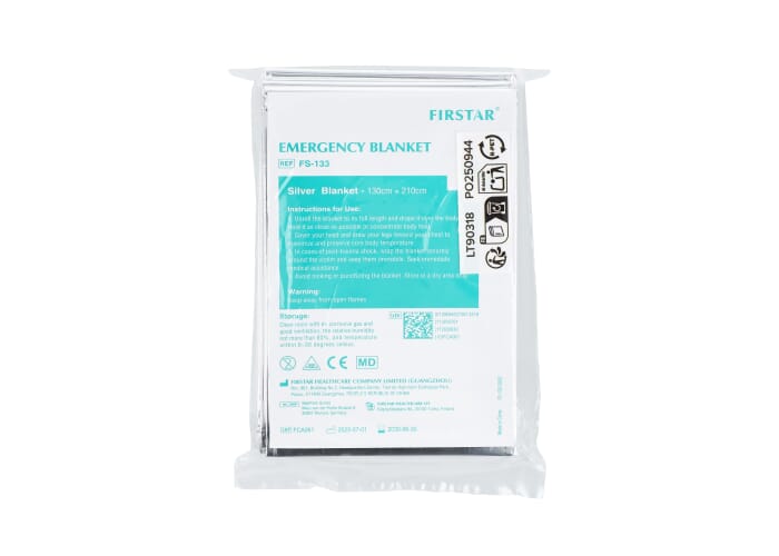 Eerste hulp nooddeken 130 x 210cm Zilver