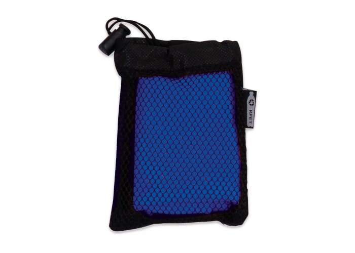 R-PET cooling towel 30x80cm Zwart / Blauw