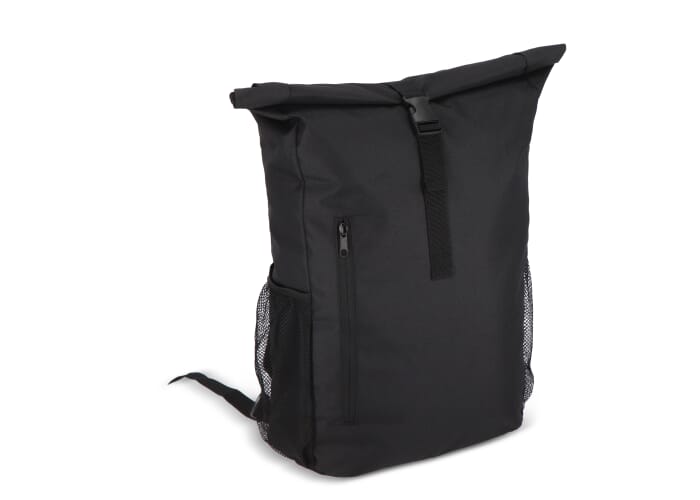 R-PET 600D Rolltop fietsrugzak 20L Zwart