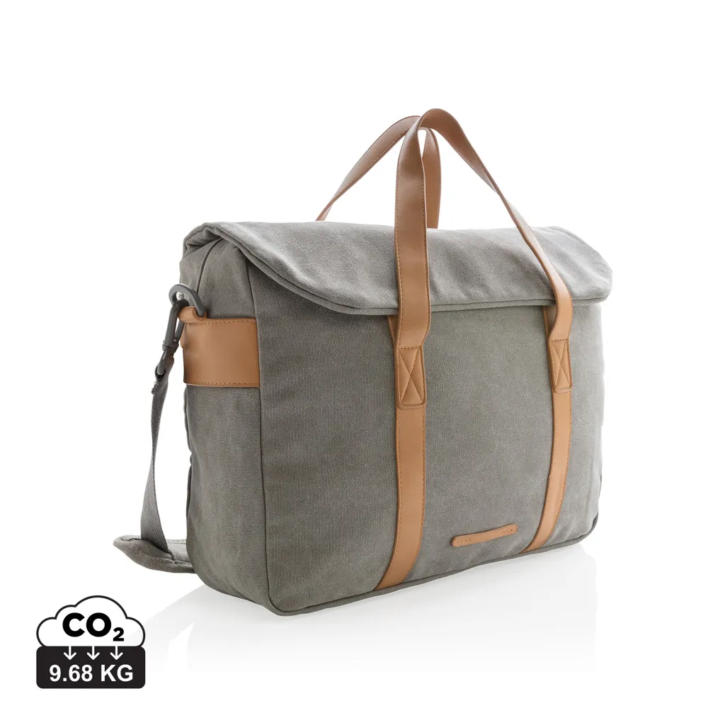 Canvas laptop tas PVC vrij grijs