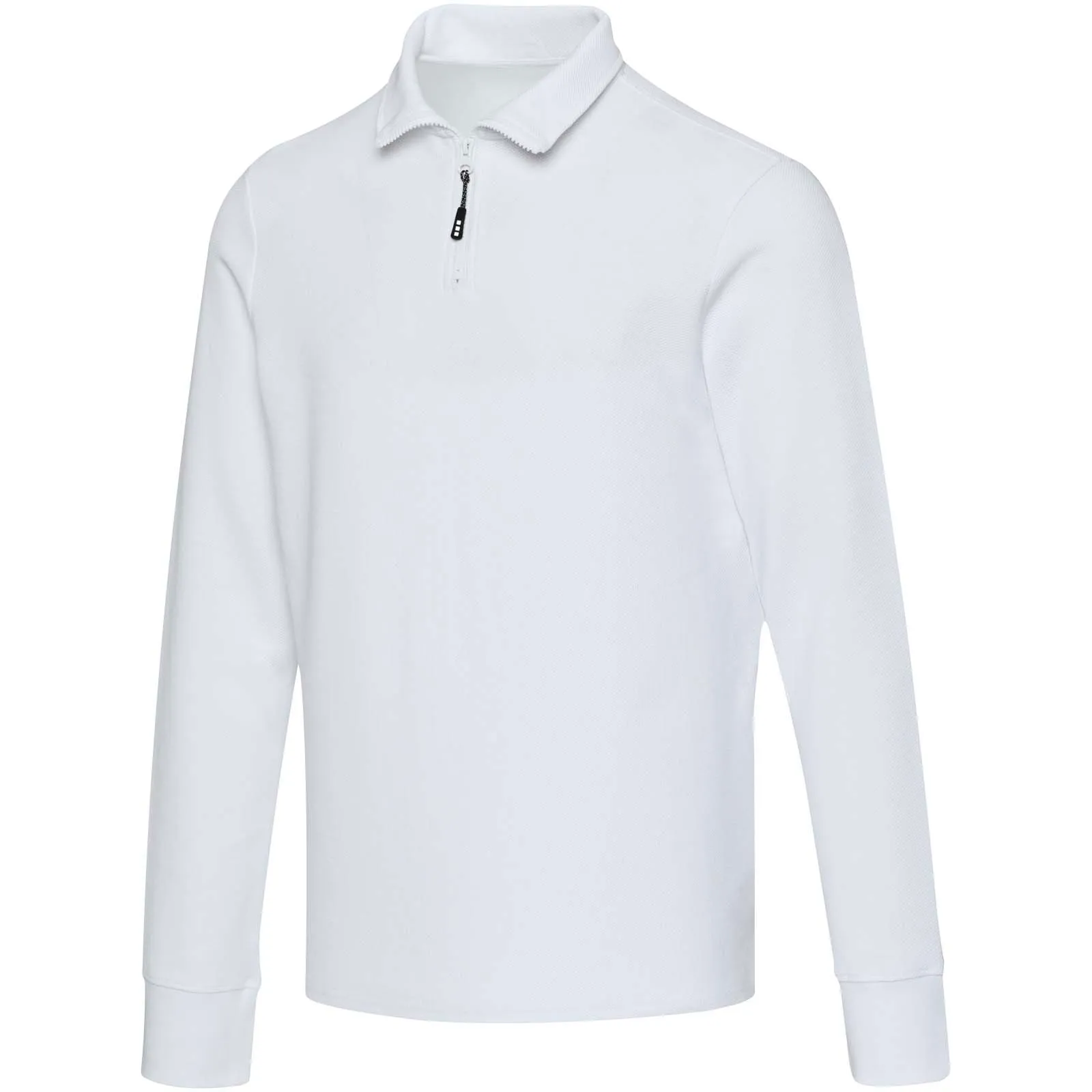Apollo 245 g/m² uniseks half-zip poloshirt met lange mouwen Wit