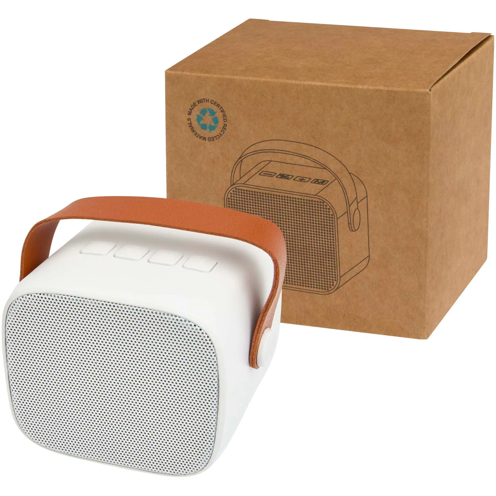 Diya 3W draadloze speaker van gerecycled plastic Wit