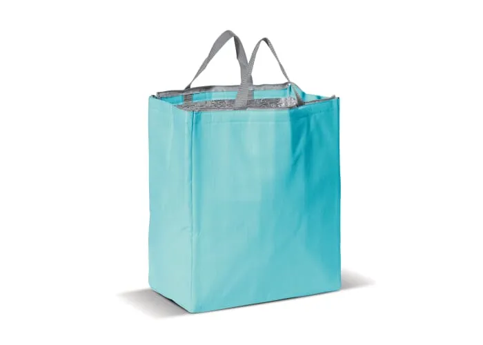 Koeltas non-woven 32.5 x 19.5 x 39 cm, 100 g/m² Lichtblauw