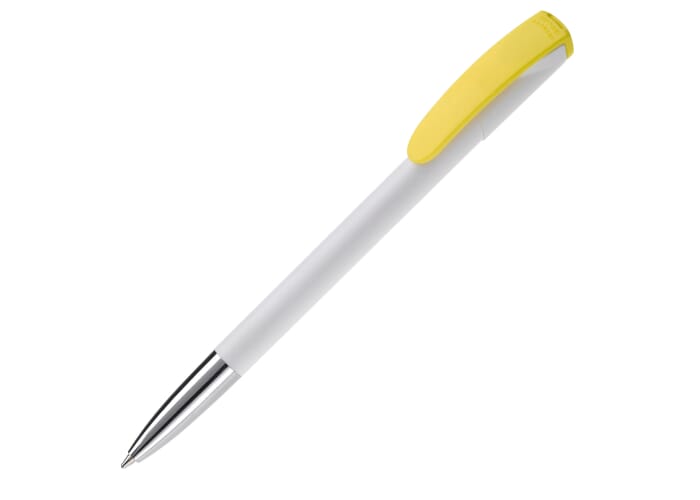 Balpen Deniro metalen tip hardcolour Wit / Geel
