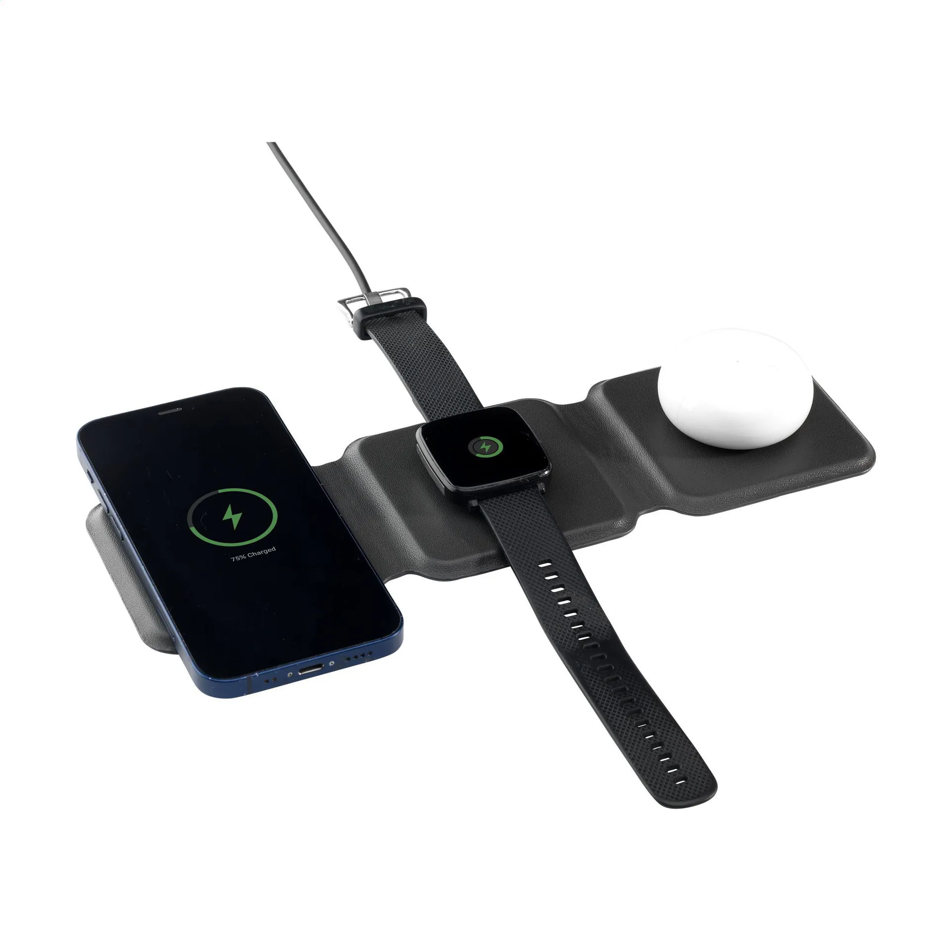 TriCharge RCS Recycled PU Wireless Charger oplader zwart
