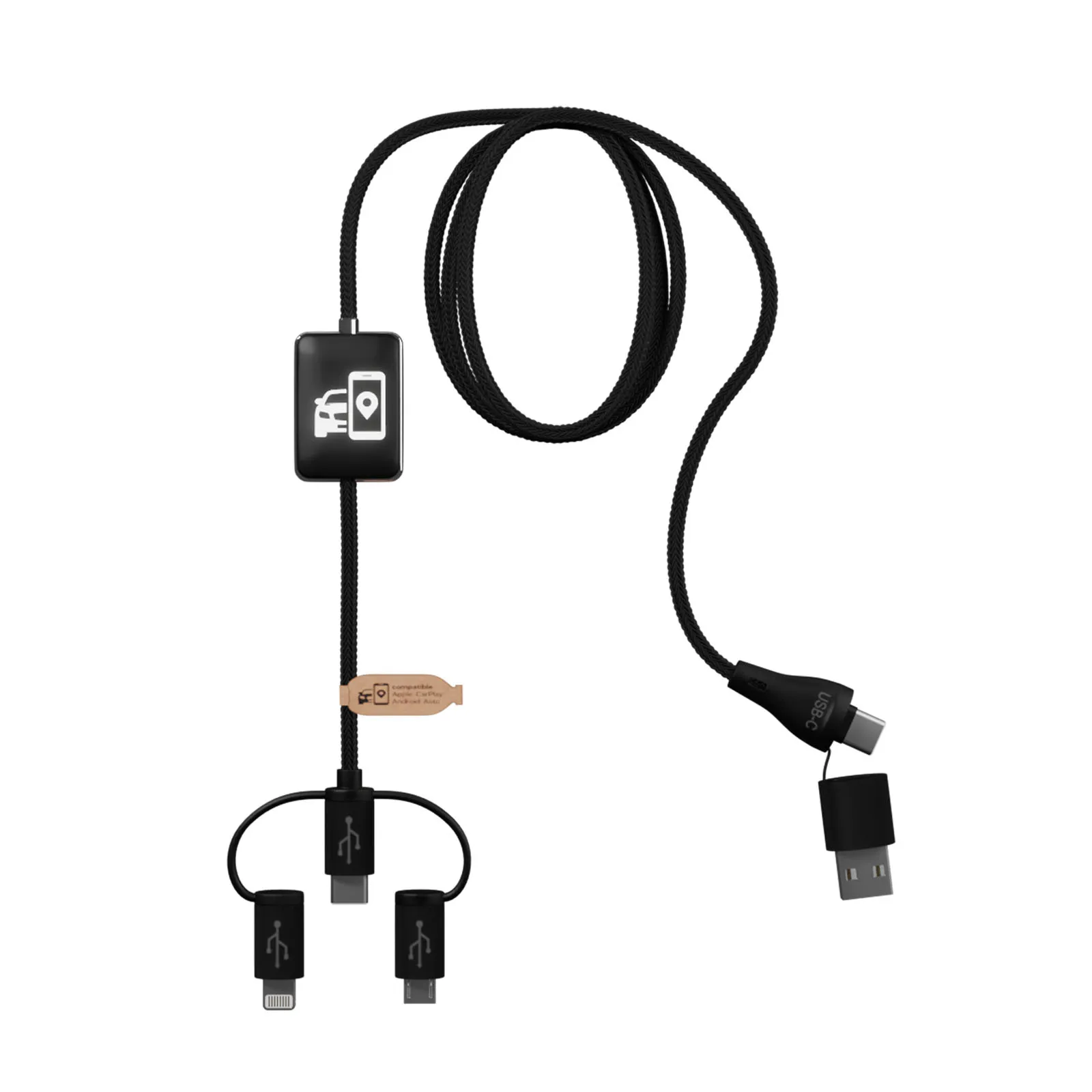SCX.design C48 CarPlay 5-in-1 laadkabel  Zwart