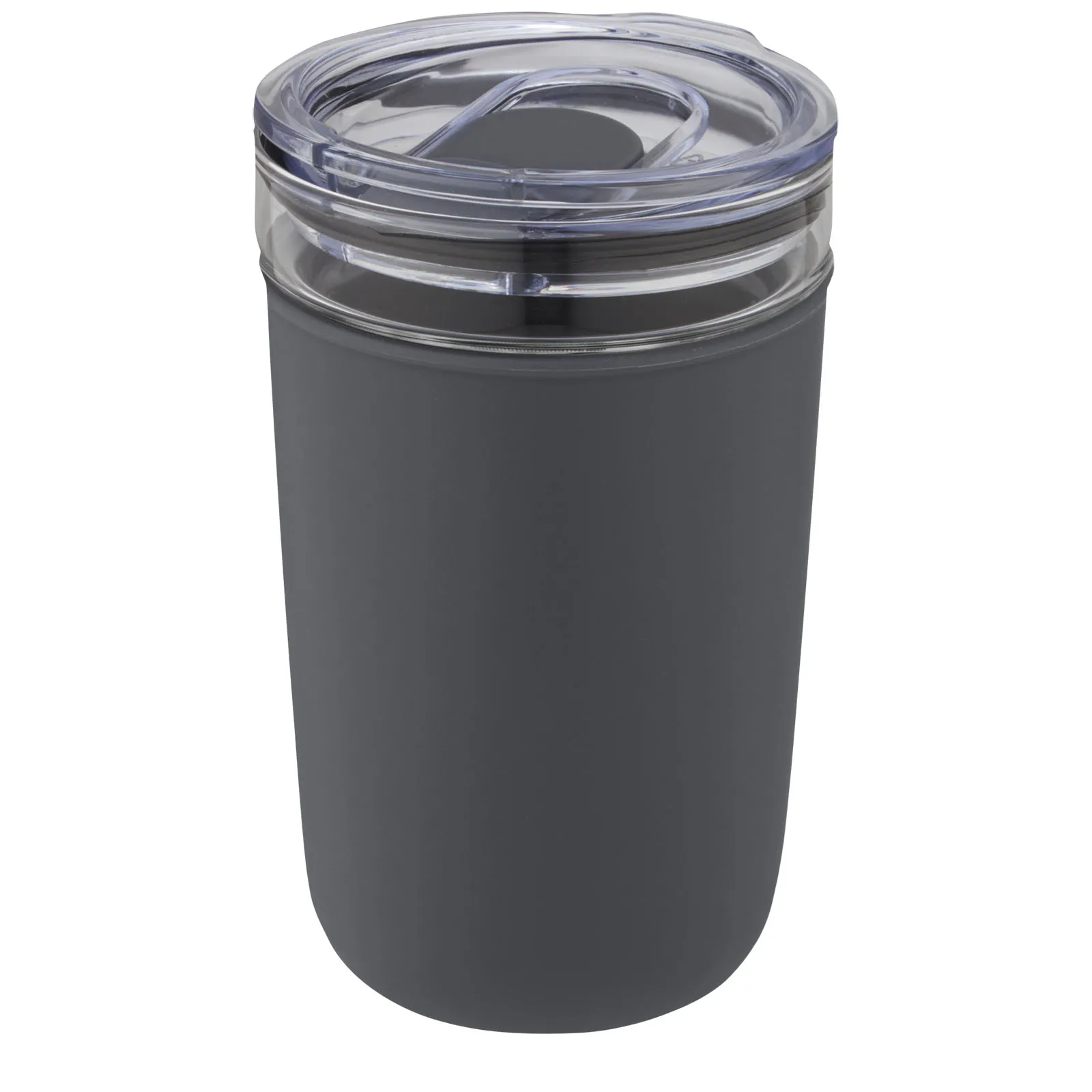 Bello 420 ml glazen beker met buitenwand van gerecycled plastic Zwart