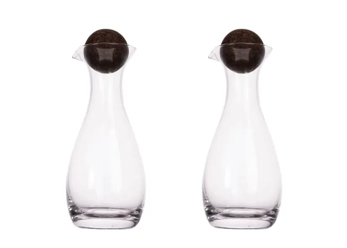 Sagaform Nature karaf olie/azijn met kurkstoppers 2 st. 300ml Transparant