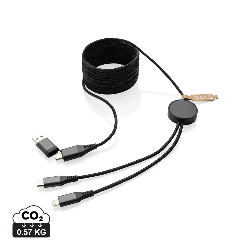 Terra RCS gerecycled PET 3 meter  4-in-1 kabel grijs
