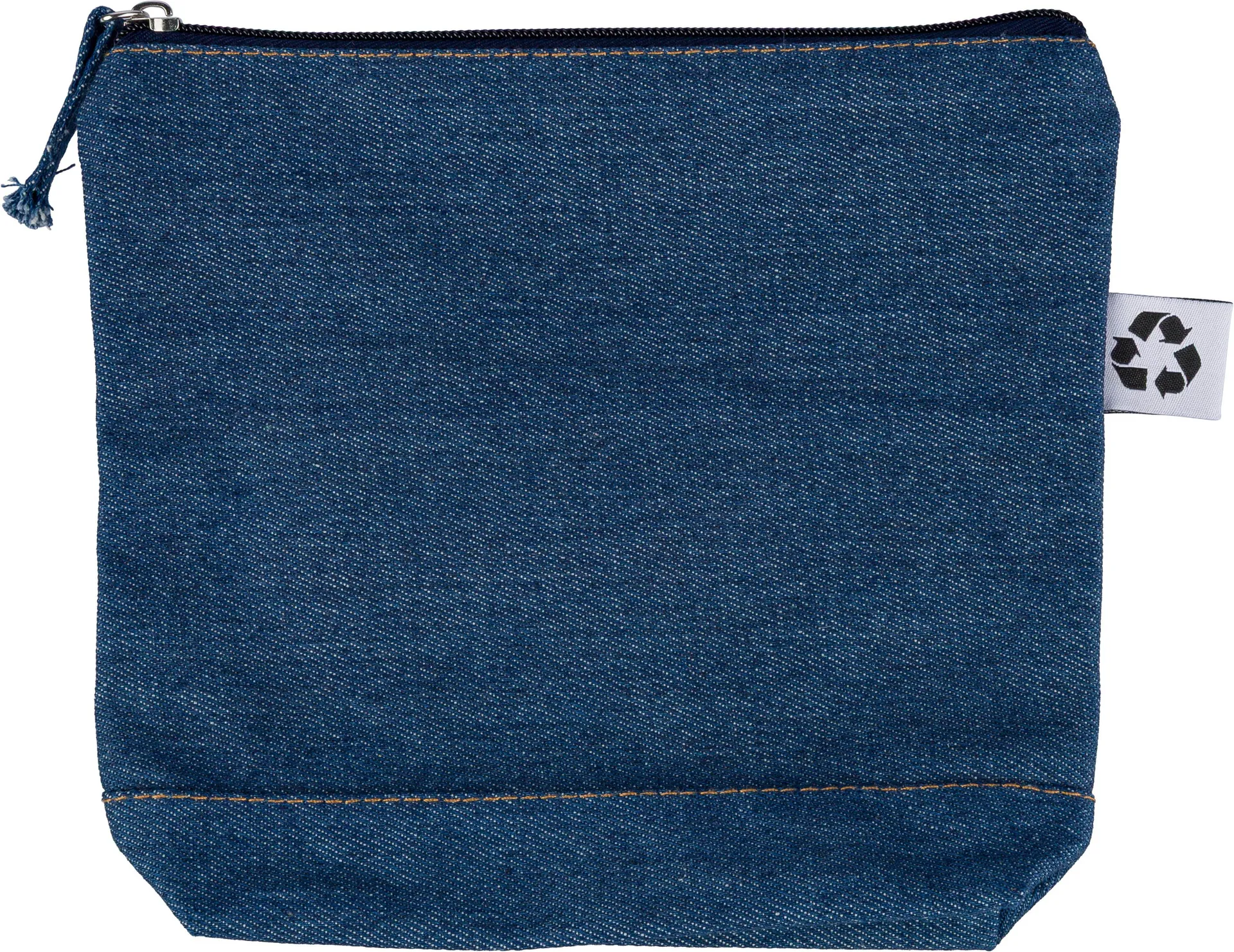 Gerecycled denim toilettas Orin blauw