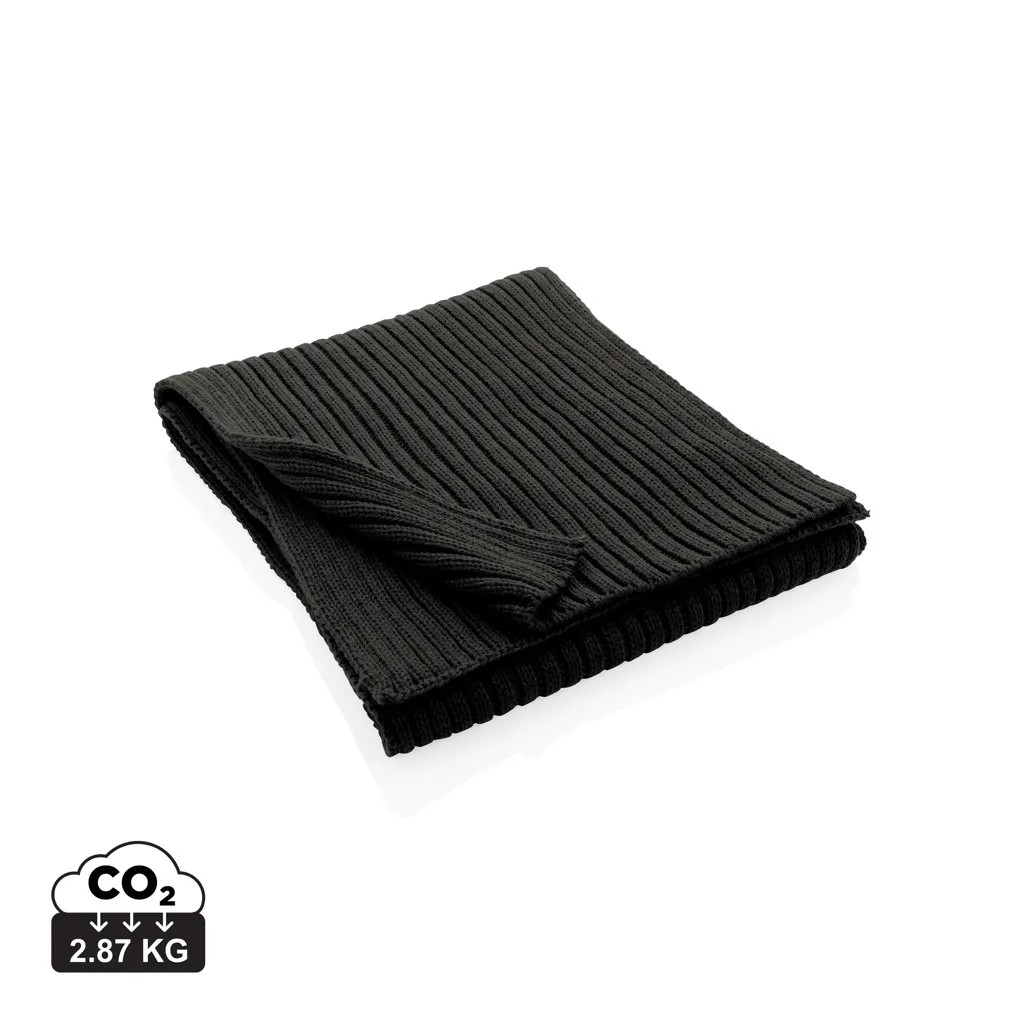 Impact AWARE™ Polylana® dubbel gebreide sjaal 180x25cm zwart