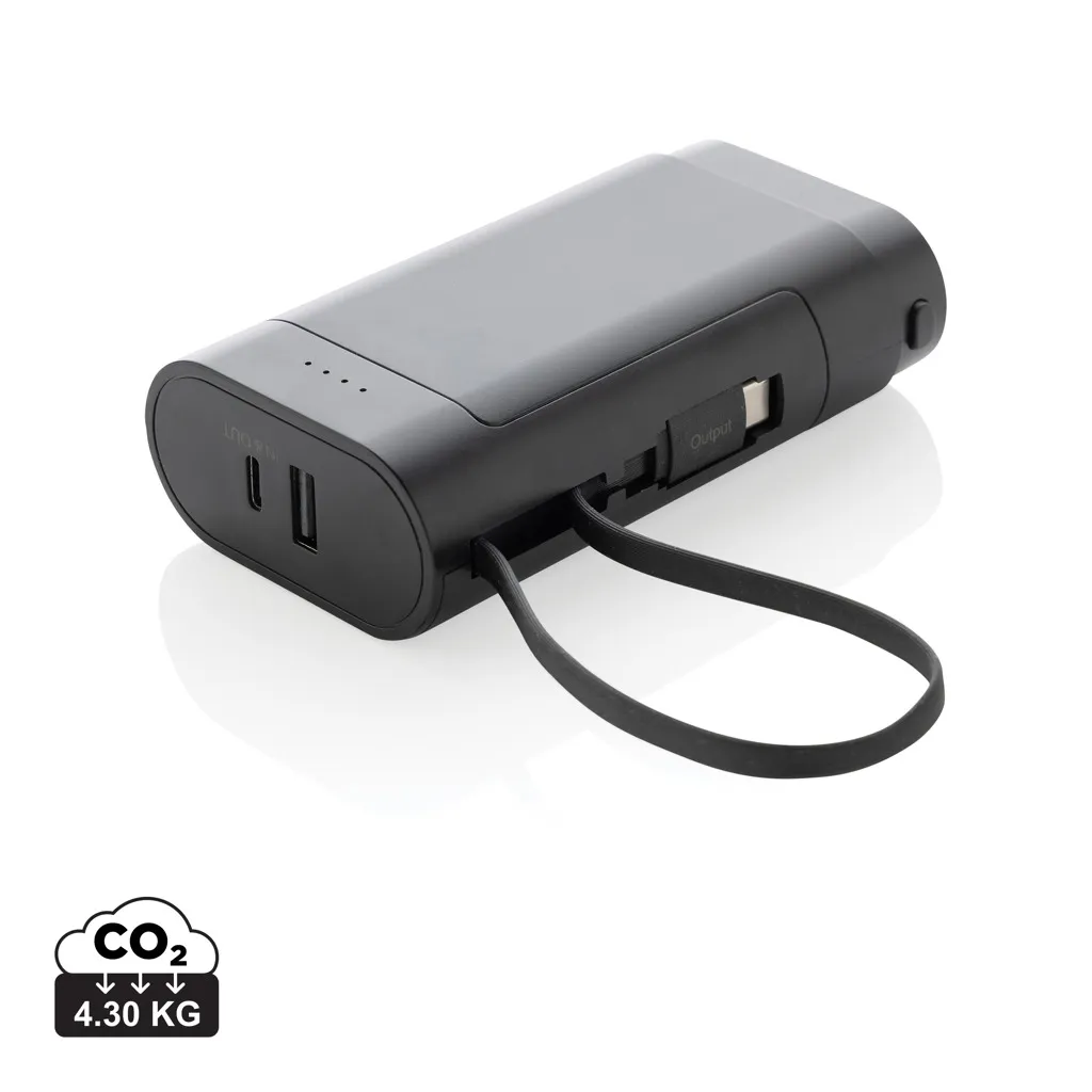 CycleCell 10.000 mAh powerbank met verwijderbare batterij zwart