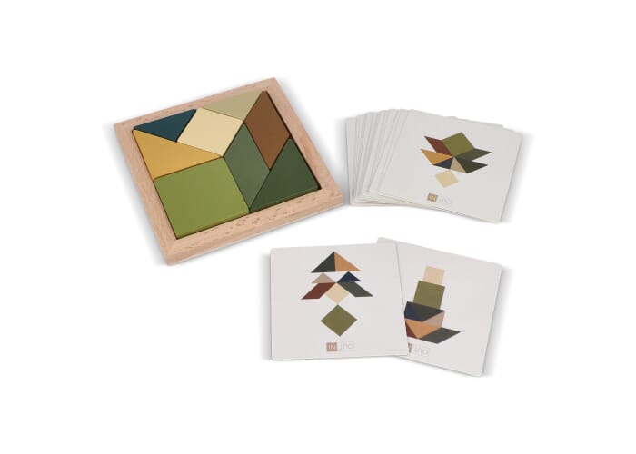 InSideOut Houten Tangram think IQ puzzle Fluor assorti