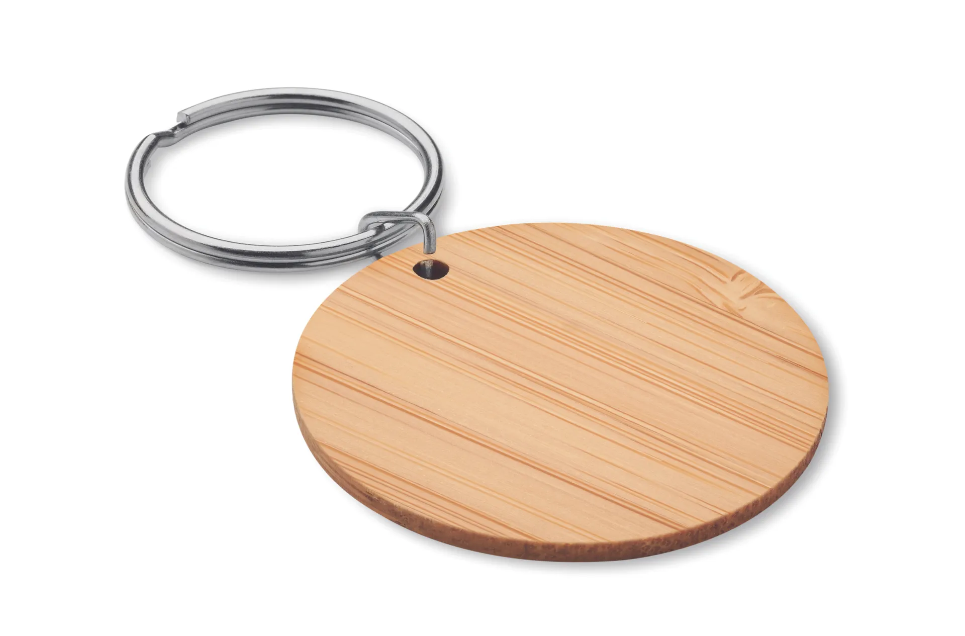 Ronde bamboe sleutelhanger Hout