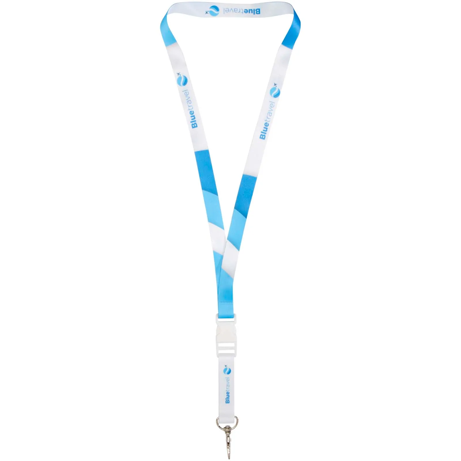 Bucks sublimatie lanyard met veiligheidssluiting Wit