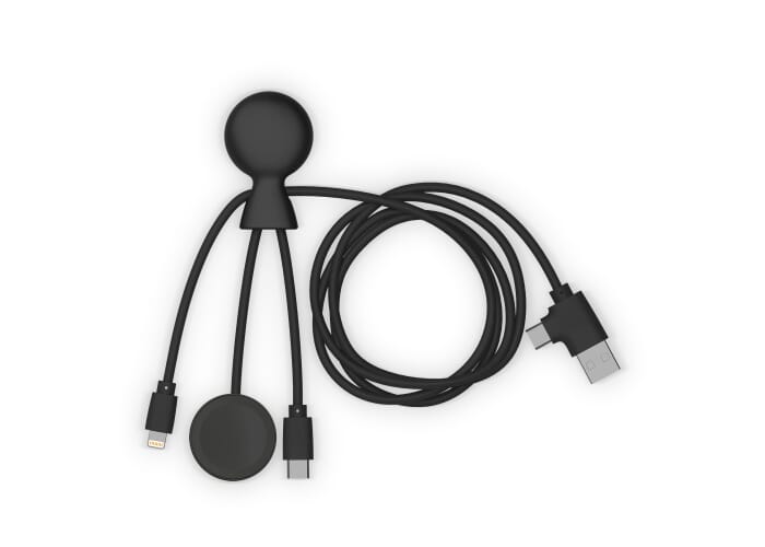 Xoopar Mr. Bio Long Multi Kabel voor Apple/Samsung Watch 1 Meter  Zwart