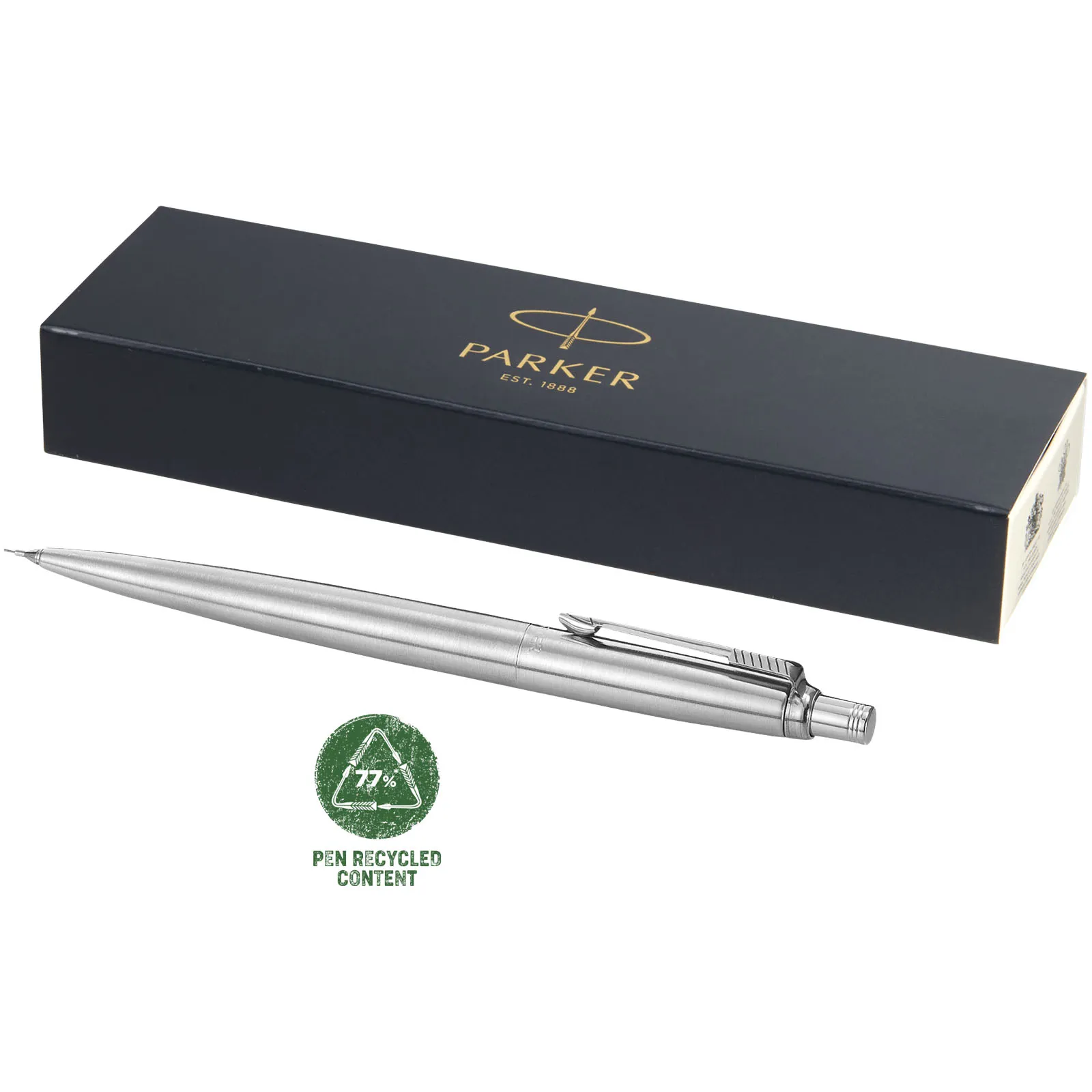Parker Jotter vulpotlood met gum (zwarte inkt) Staal
