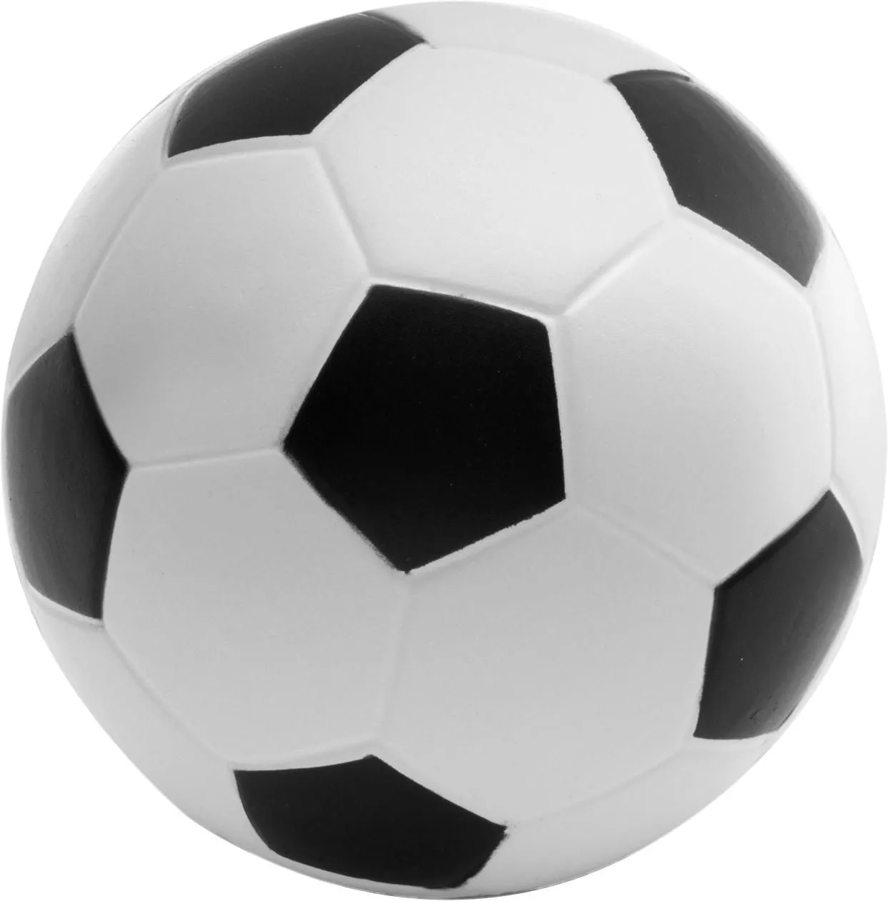 Stress voetbal Elijah | Zacht schuim | 6,3 cm zwart/wit