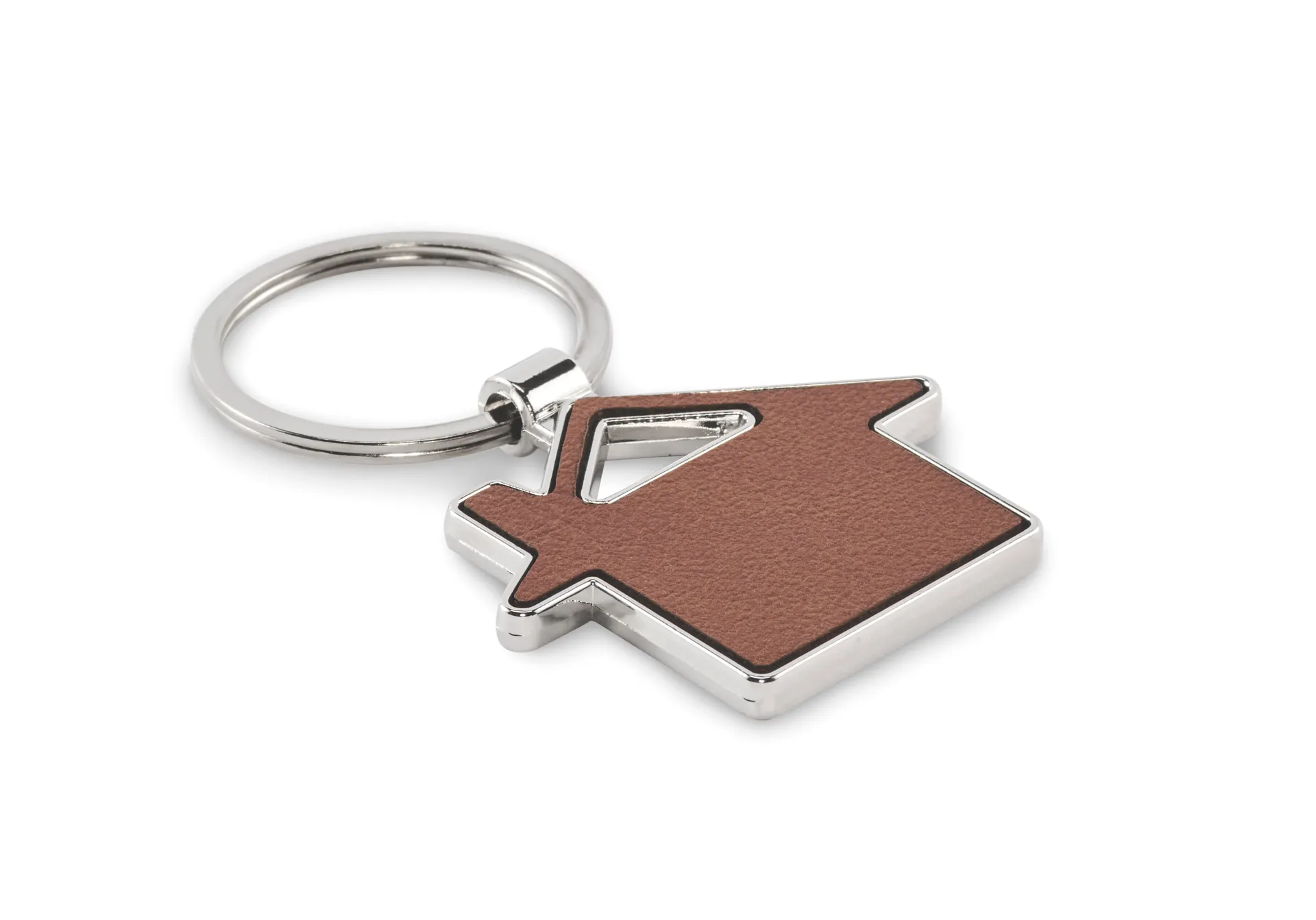 Huisvormige sleutelhanger Bruin