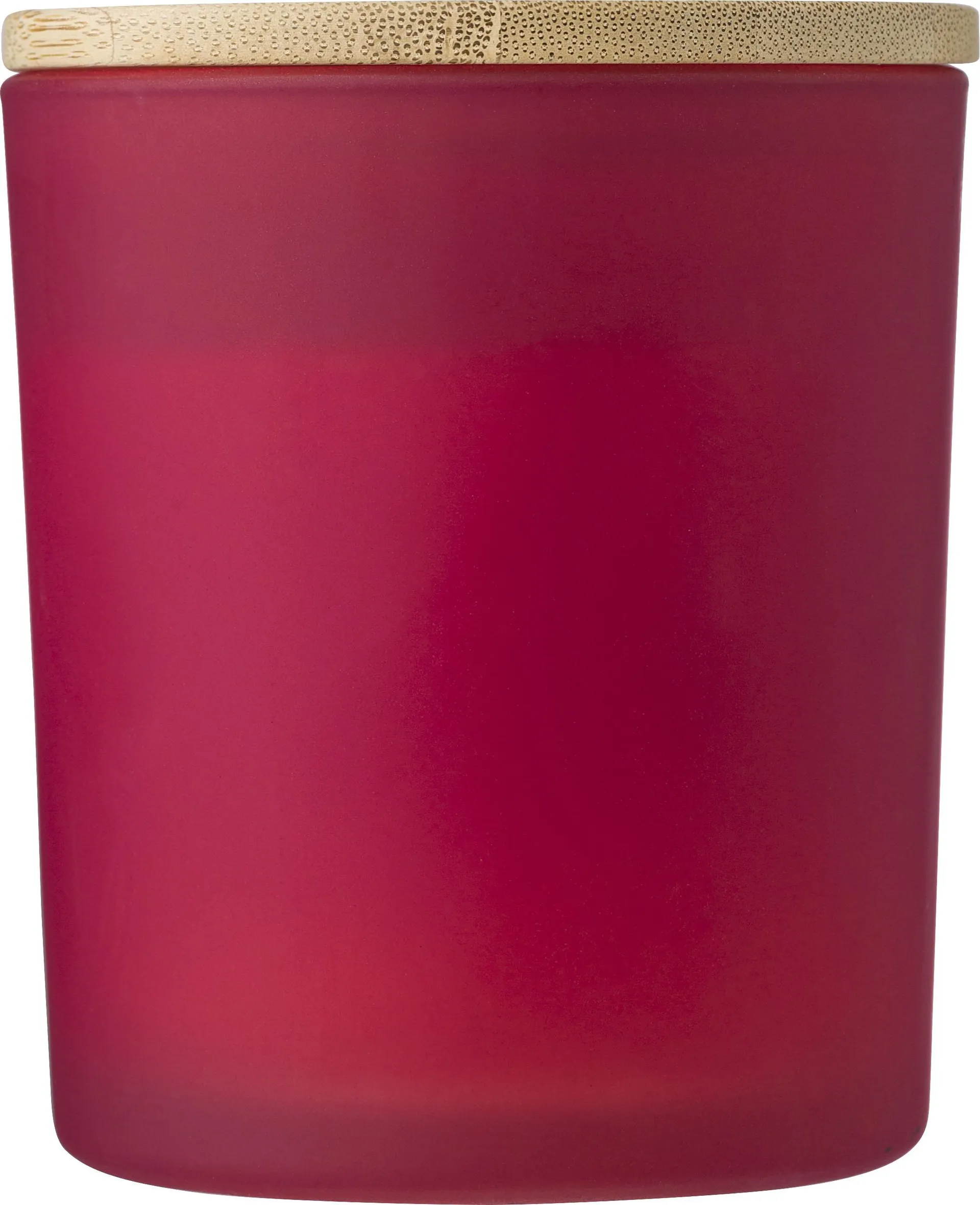 Kaars Josiah | Glas met bamboe deksel | Sojawas | 280 g rood