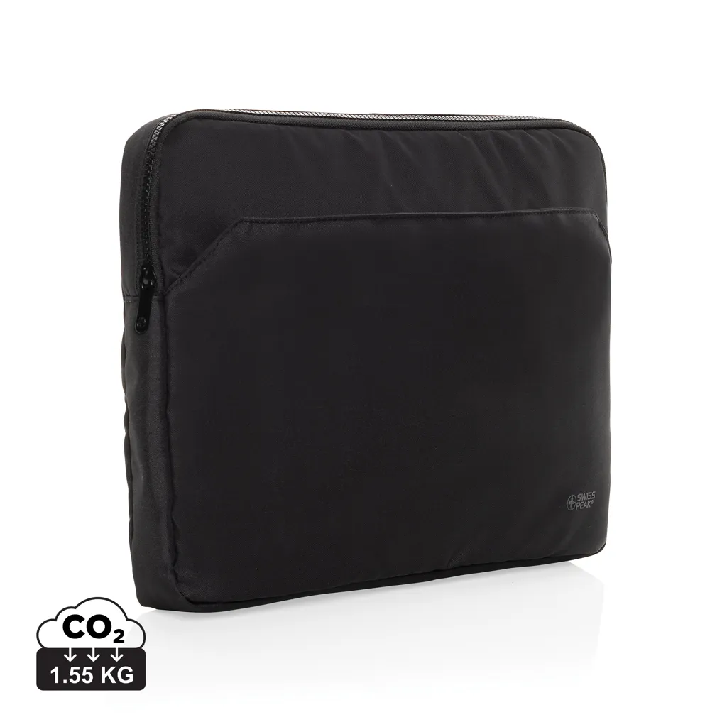 Swiss Peak Aware™ RPET Essential 15,6 inch laptopsleeve zwart