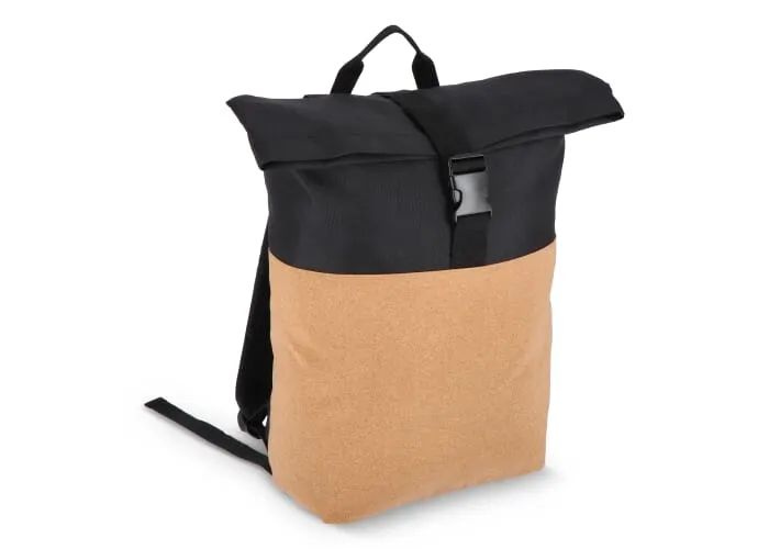 Rolltop rugzak kurk &amp; R-PET 18L Zwart