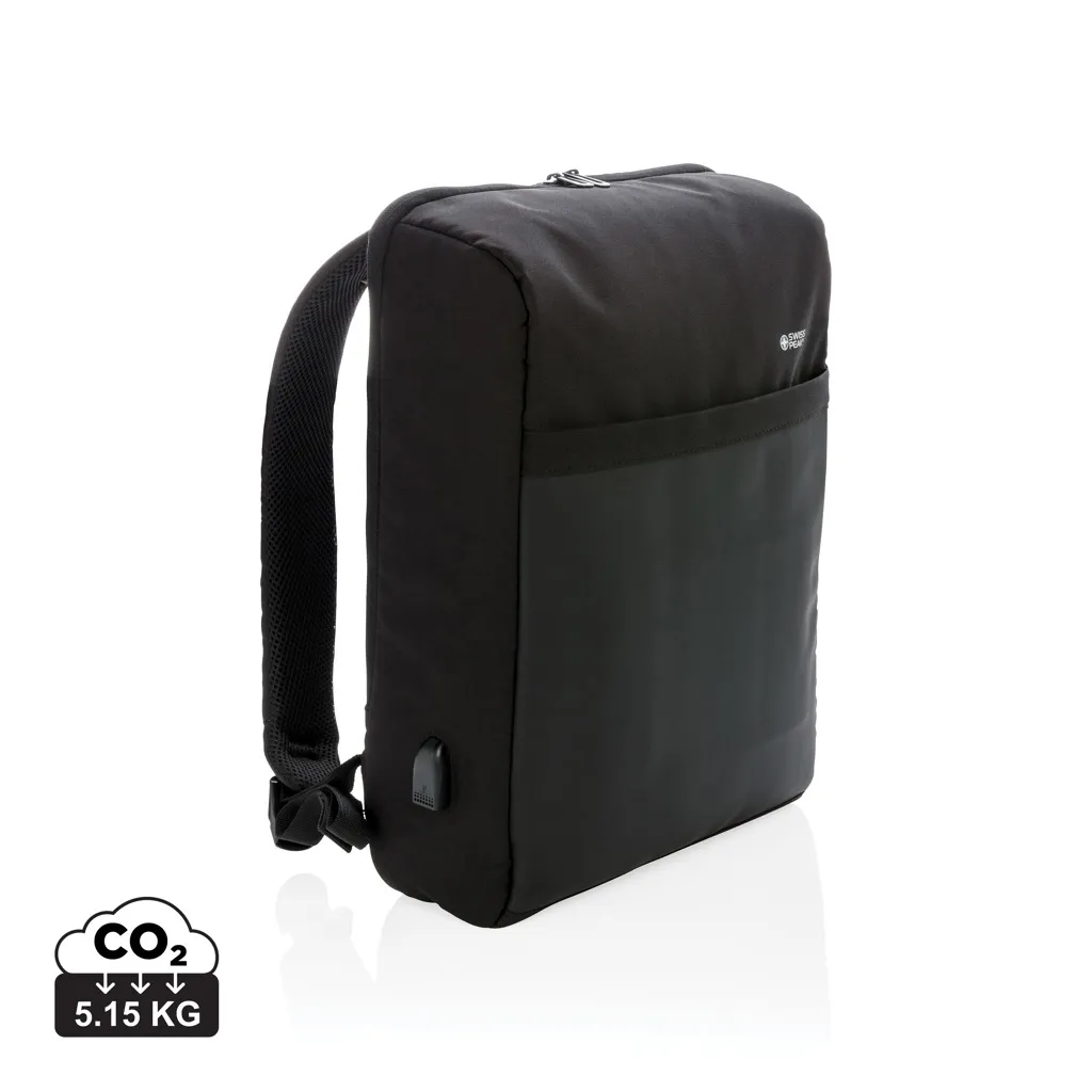 Lima PVC-vrije 15.6" RFID laptop tas zwart