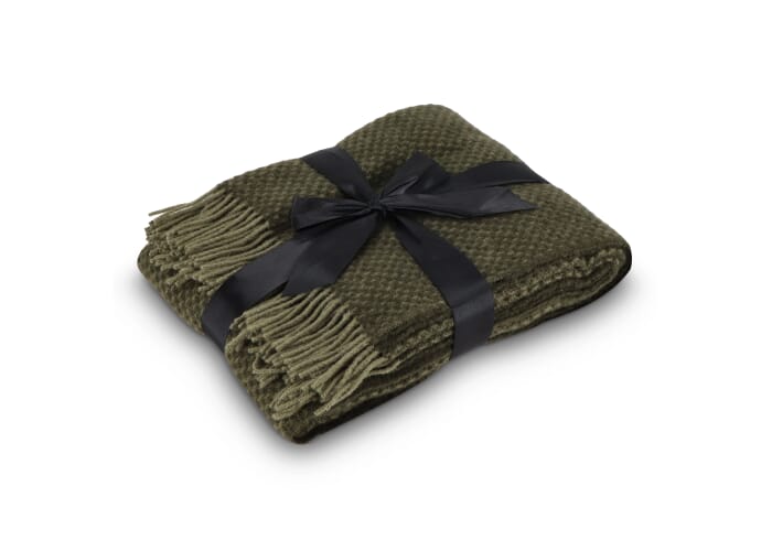 Sagaform Ulli dot 100% New Zeeland Wollen deken  Donker Groen