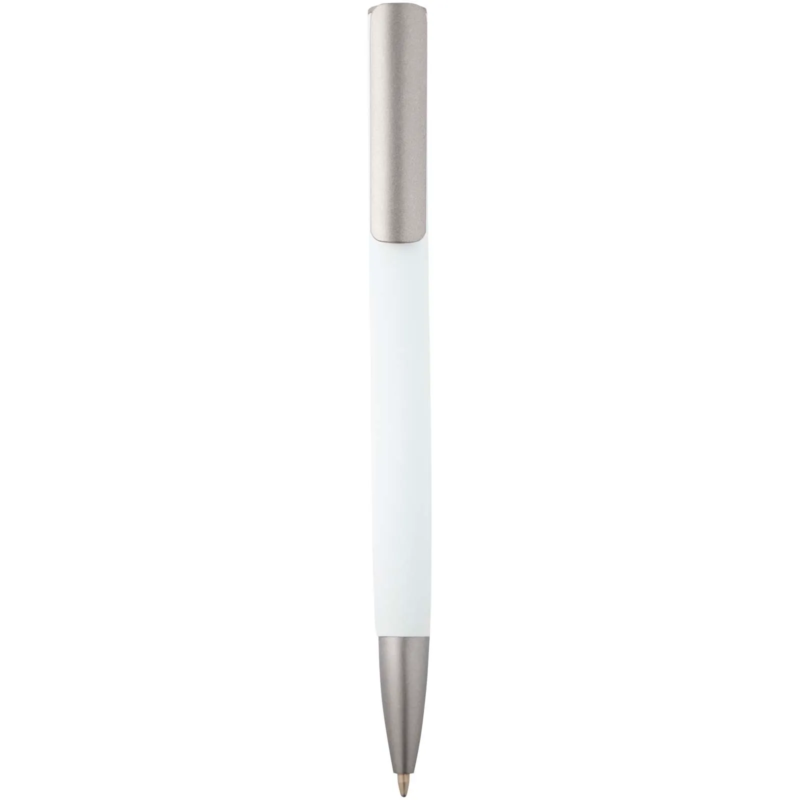 Ziguur balpen van gerecycled aluminium (zwarte inkt) Wit
