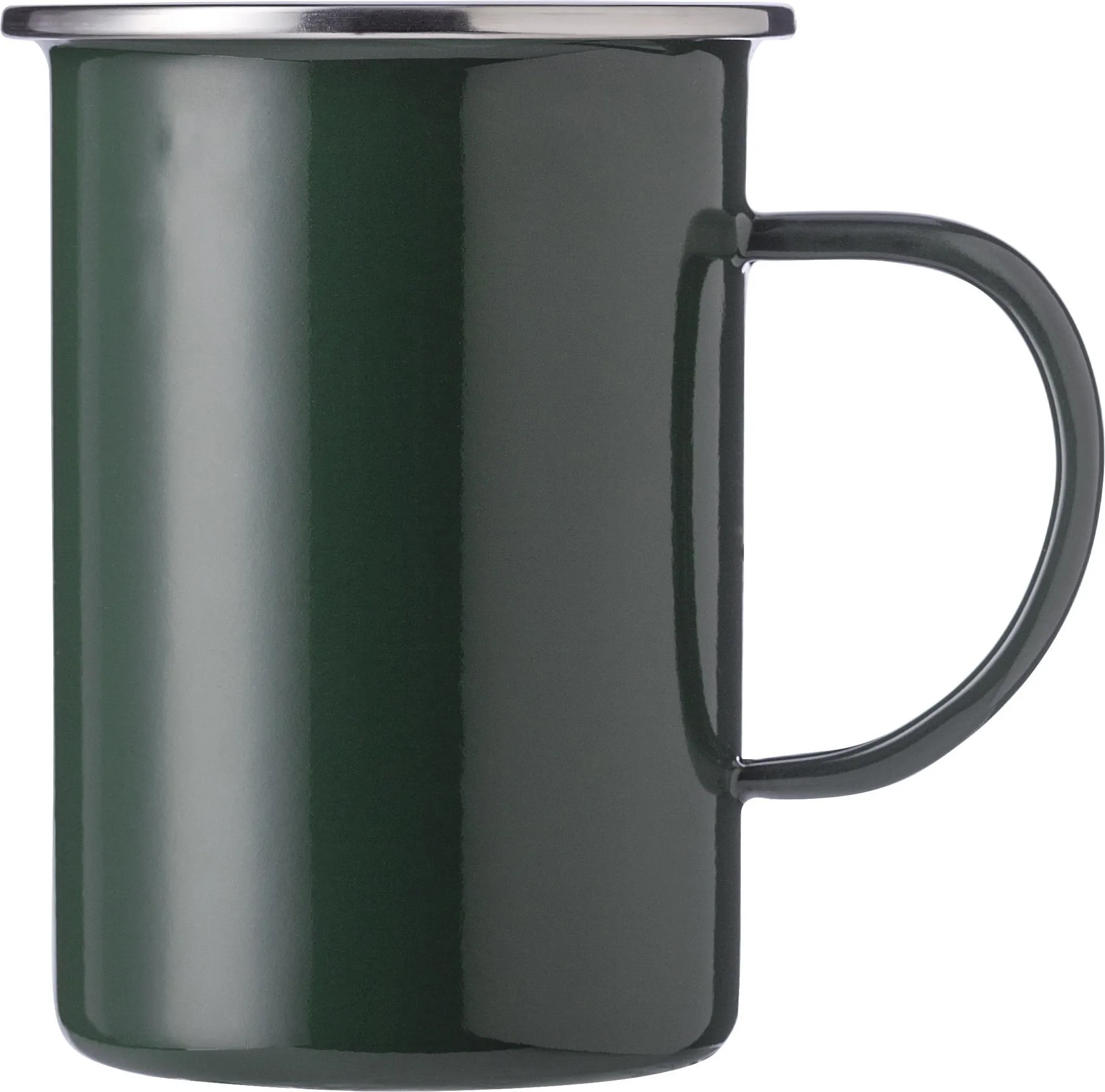 Emaille mok Ayden | Rvs rand | 450 ml groen