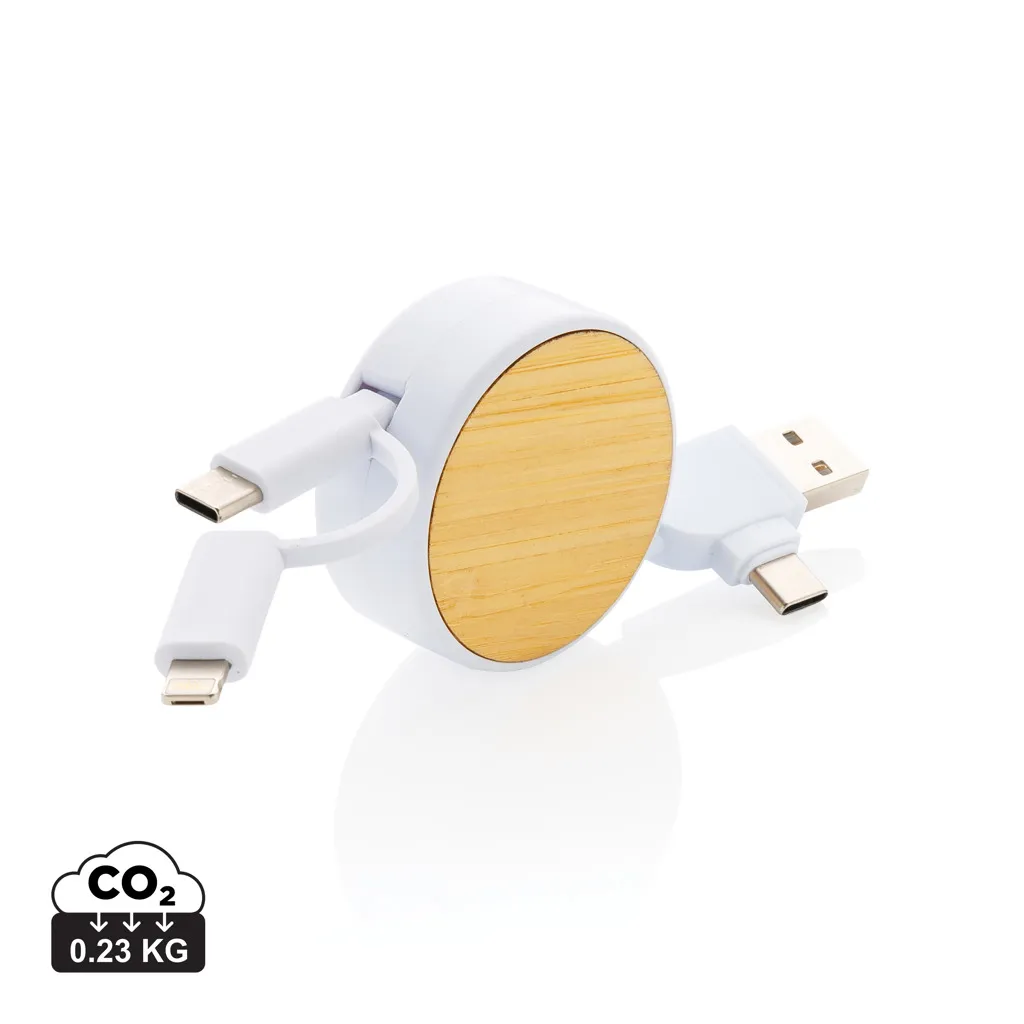 RCS gerecycled plastic Ontario 4-in-1 oprolbare kabel wit