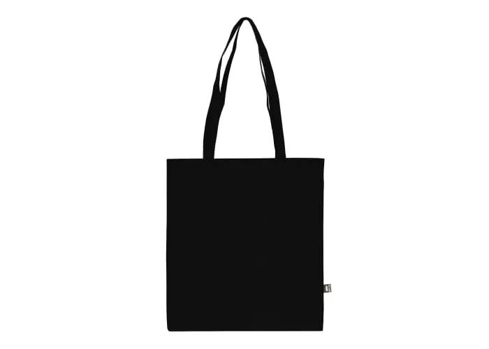 R-PET Draagtas non-woven lange handvatten 38 x 42cm 75g/m² Zwart