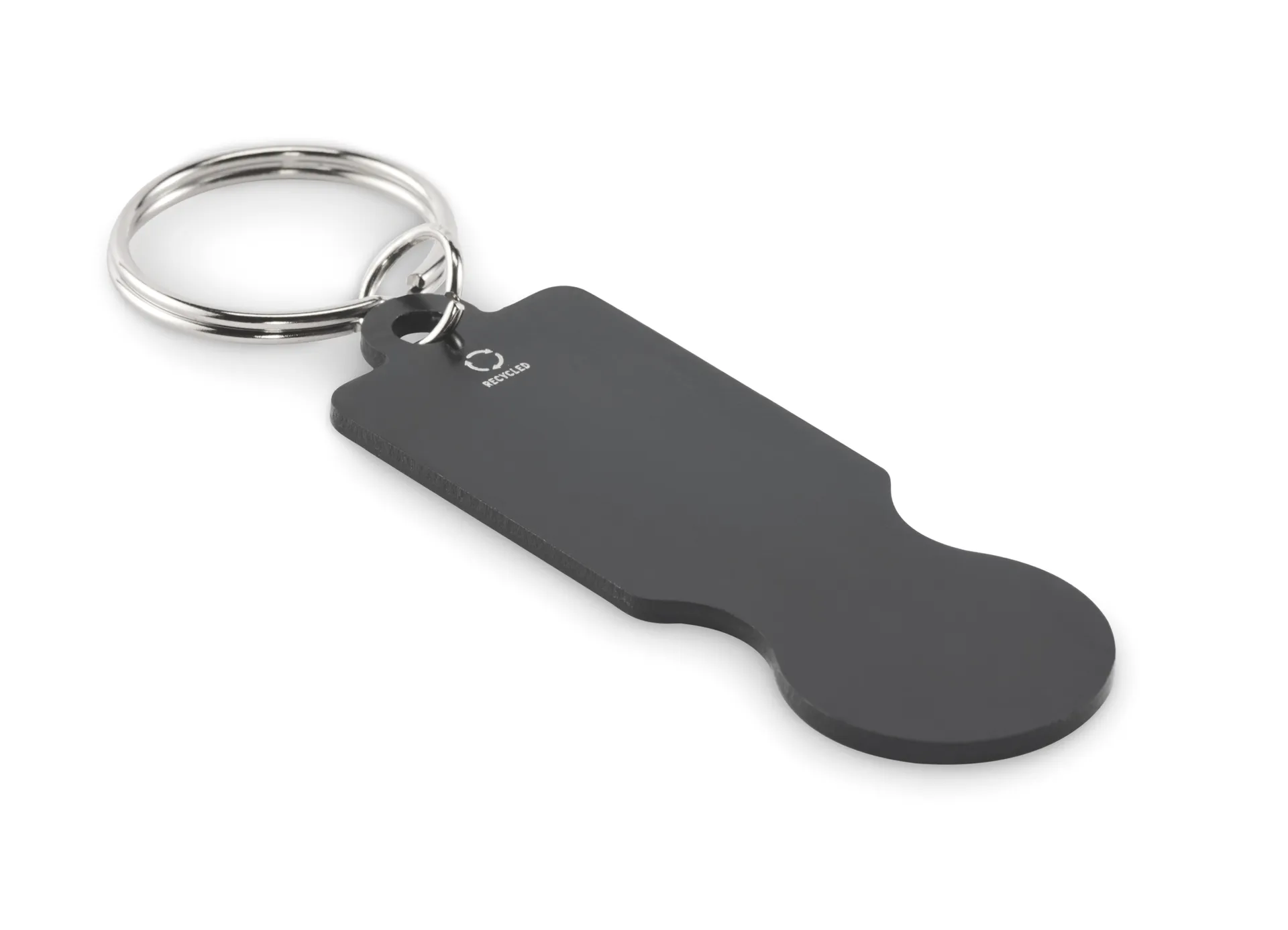 Sleutelhanger met winkelwagenmuntj Zwart