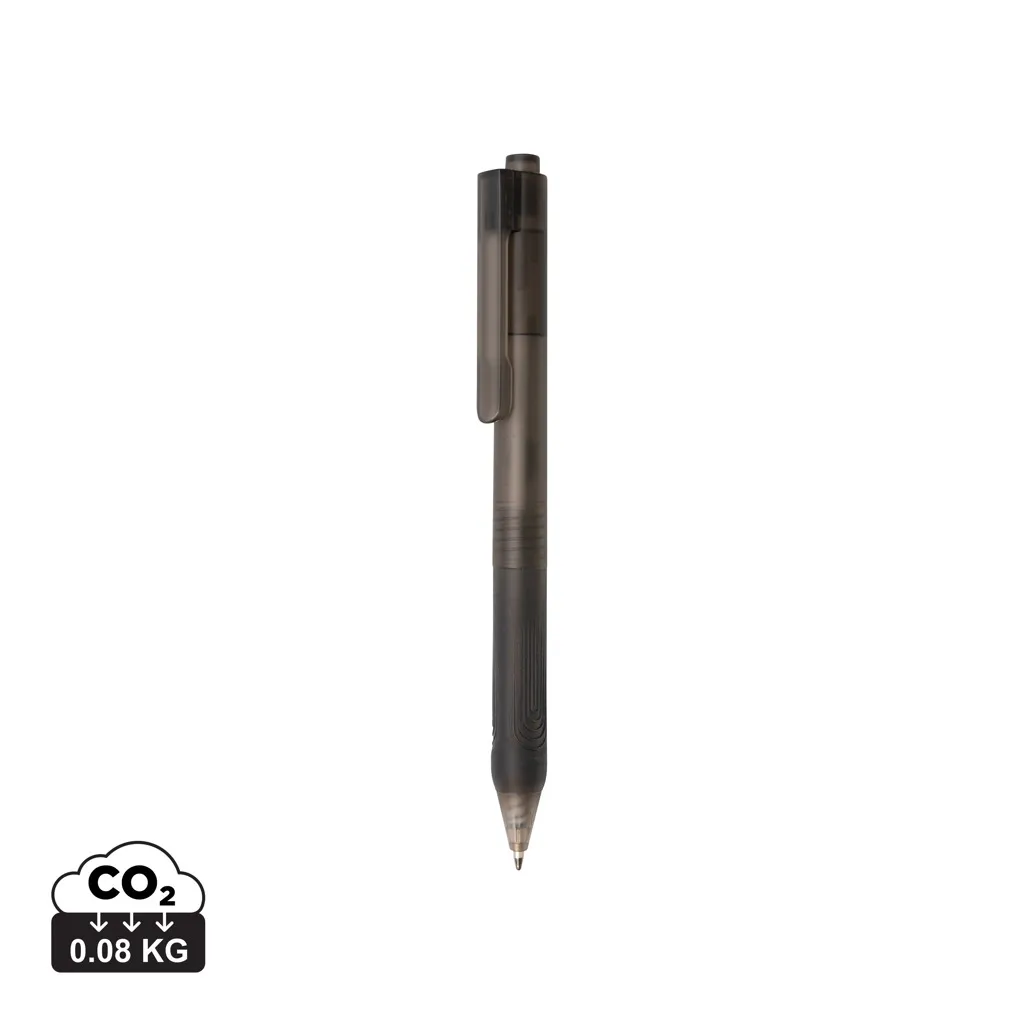 X9 frosted pen met siliconen grip zwart