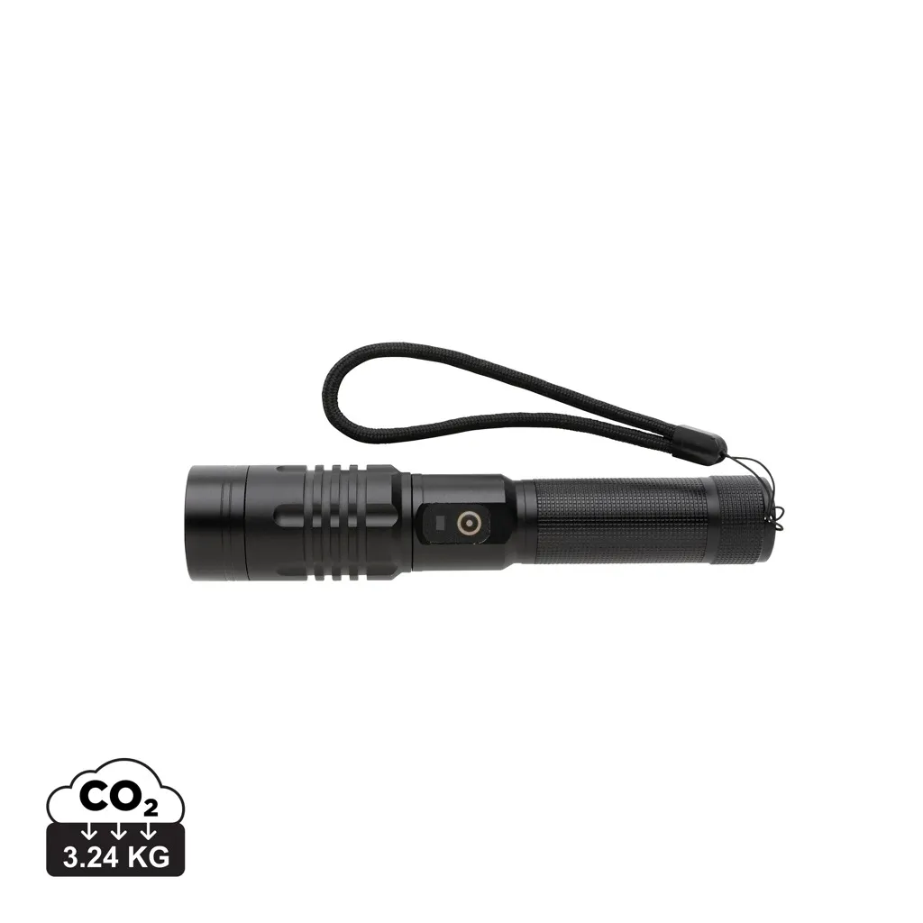 Gear X USB oplaadbare zaklamp zwart