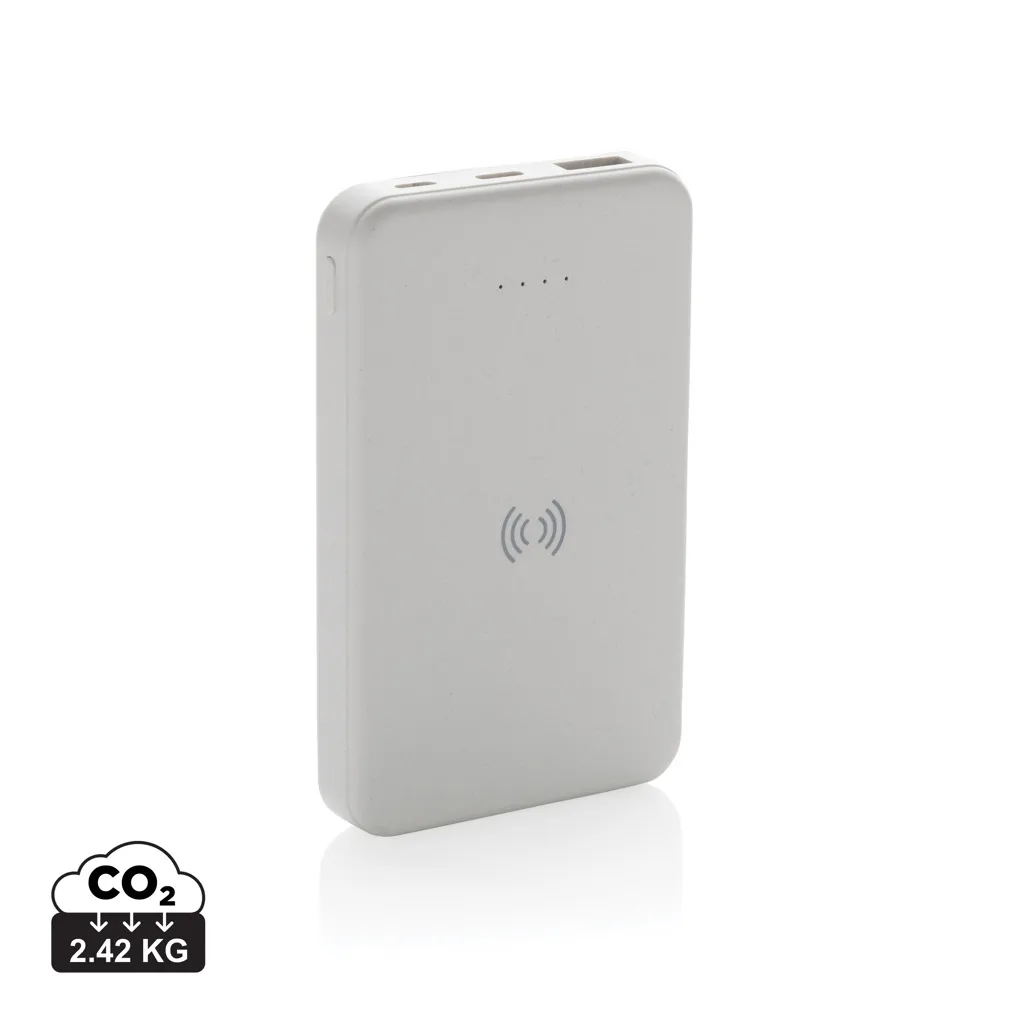 RCS gerecycled plastic 5.000 mAh 5W draadloze powerbank wit