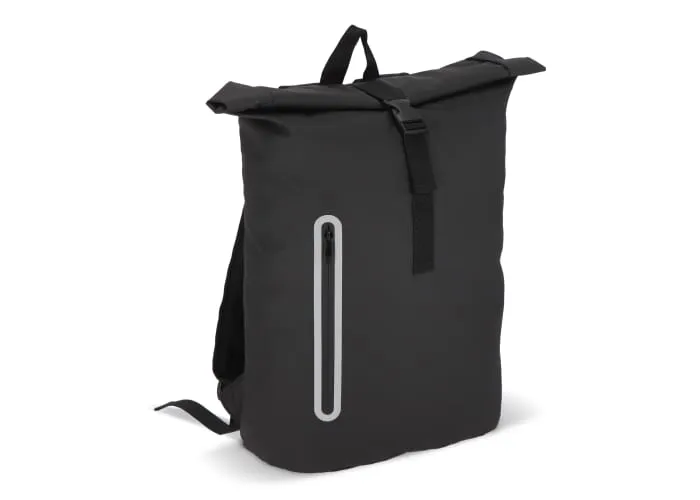 PU-gecoat R-PET 600D rolltop rugzak 20L Zwart