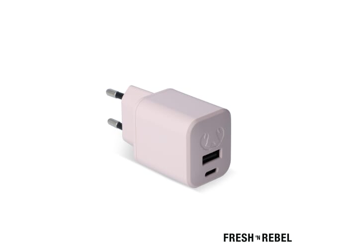 2WC30 I Fresh 'n Rebel Mini Charger USB-C + A PD // 30W Pastel rose