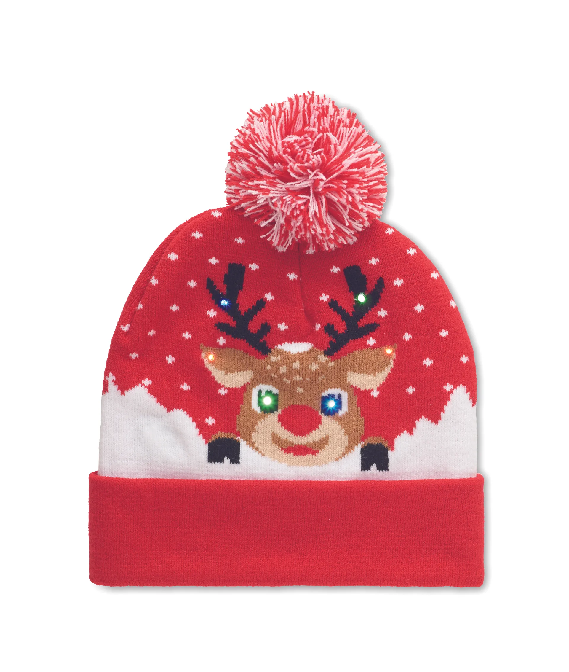 Gebreide kerstmuts LED Rood