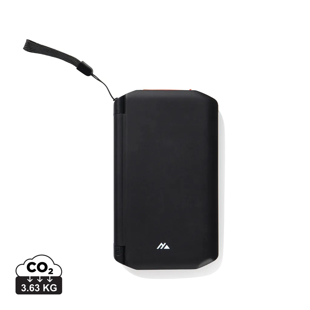 Nordic Drift Titan 10.000mAh solar powerbank met 3 panelen zwart