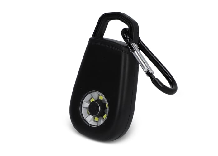 Persoonlijk alarm sleutelhanger gerecycled materiaal Zwart