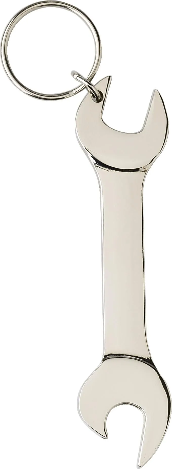 Sleutelhanger Gideon | Metaal | Moersleutelvorm | Flesopener zilver