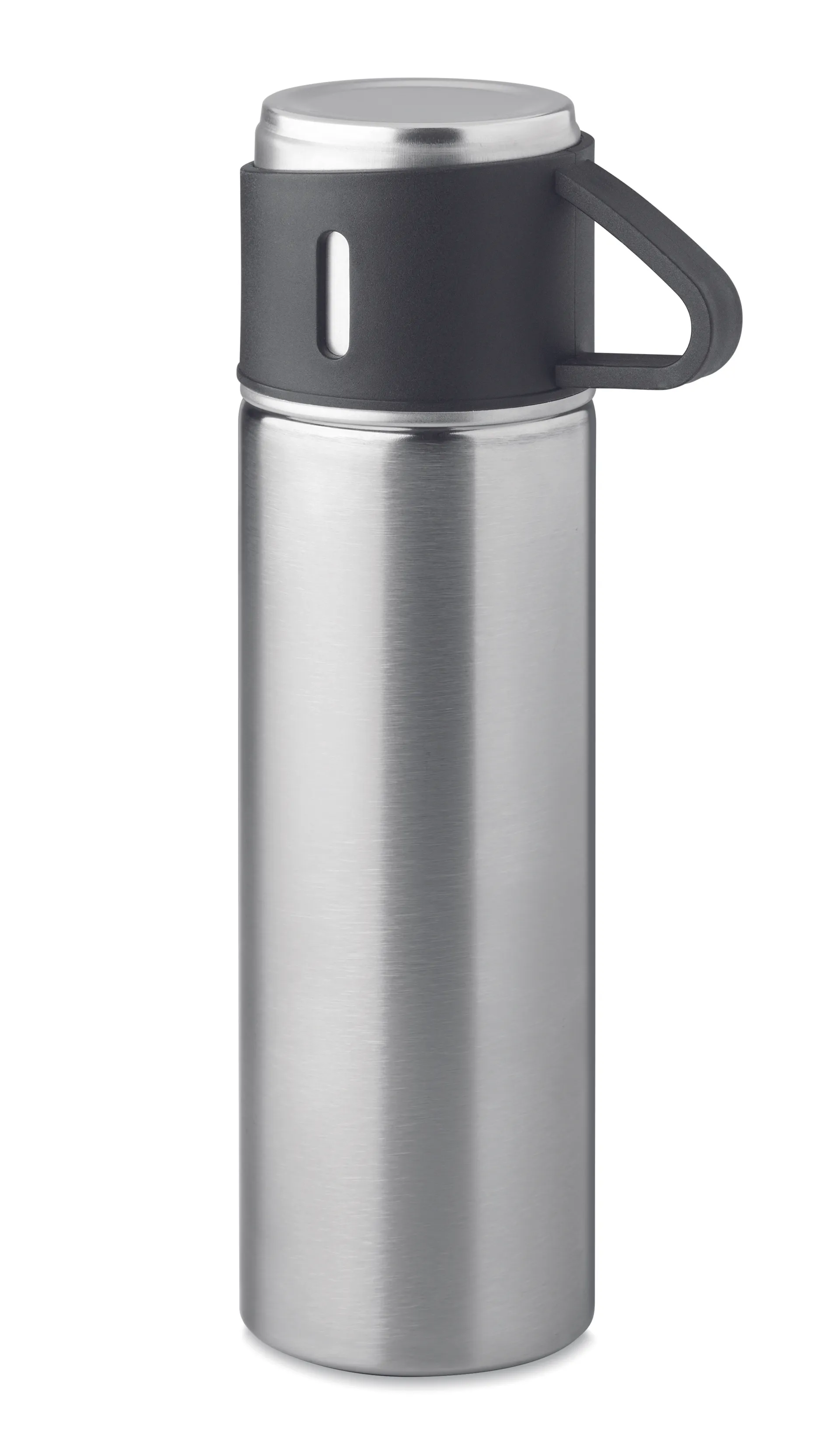 Dubbelwandige fles 420 ml Mat Zilver